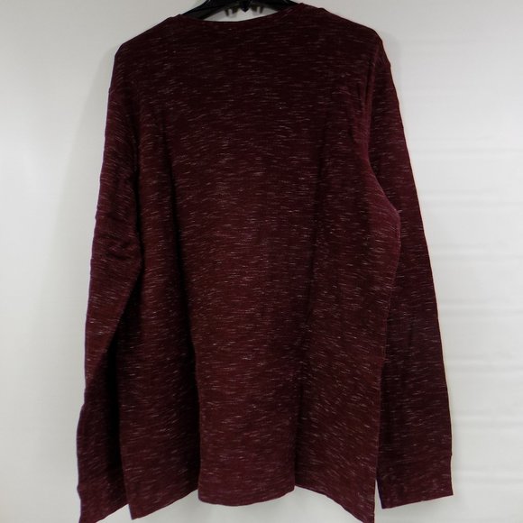 Marc Anthony Burgundy Heathered Long Sleeve Henley Size XXL Slim Fit - Picture 4 of 6